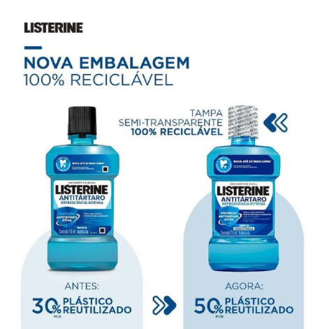 Enxaguante Bucal Antitártaro Refrescância Intensa Listerine 250ml
