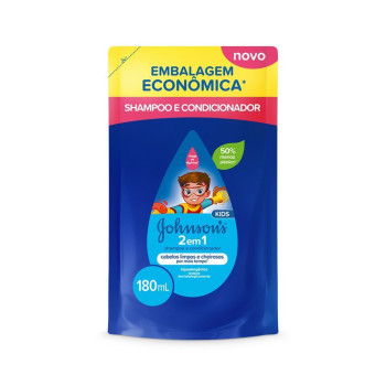 Refil Shampoo e Condicionador 2 em 1 Johnson & Johnson Todas as idades 180ml