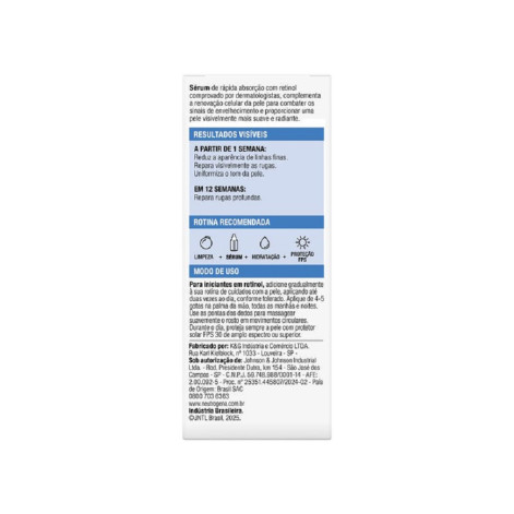 Sérum Antissinais Neutrogena Retinol Boost 0.3 30ml