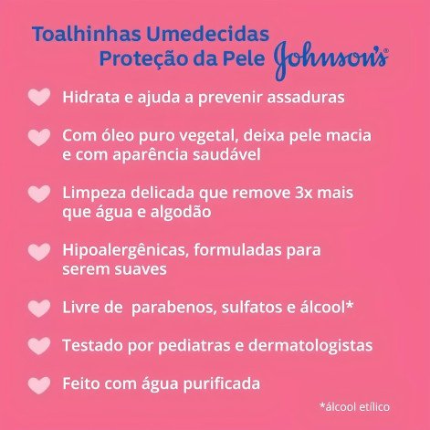 Lenços Umedecidos Johnson's Baby Extra Cuidado 48 Unidades