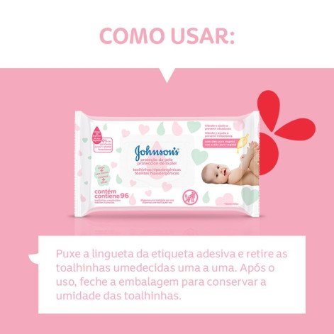 Lenços Umedecidos Johnson's Baby Extra Cuidado 96 Unidades