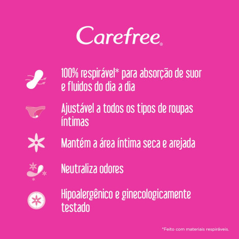 Protetor Diario Carefree Todo Dia Sem Perfume 40 Unidades