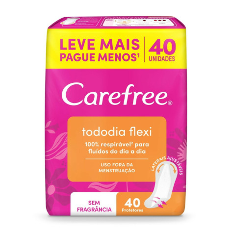Protetor Diario Carefree Todo Dia Sem Perfume 40 Unidades