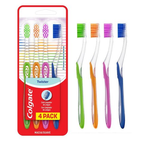 Escova Dental Colgate Twister 4 Unidades Cores Sortidas