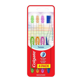 Escova Dental Colgate Twister 4 Unidades Cores Sortidas