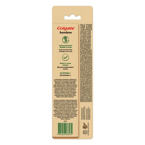 Escova Dental Colgate Bamboo Carvão Ativado 2 Unidades