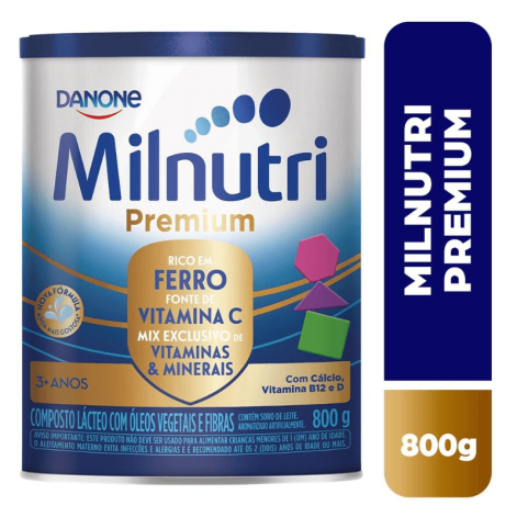 Composto Lácteo Milnutri Premium Danone até 5 anos com 800g Composto Lácteo Milnutri Premium Danone até 5 anos com 800g