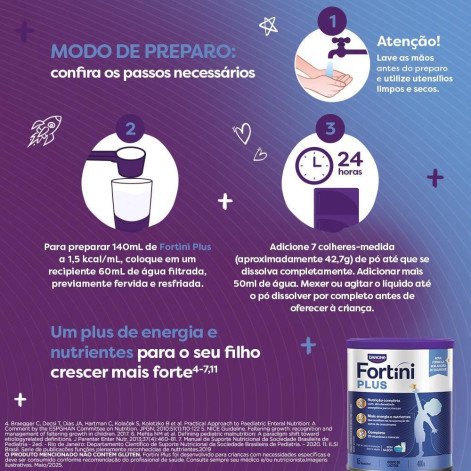 Suplemento Alimentar Infantil Fortini Plus Danone Sem Sabor 400g