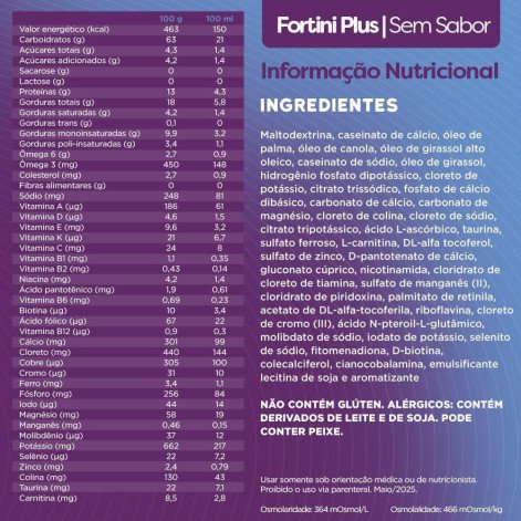 Suplemento Alimentar Infantil Fortini Plus Danone Sem Sabor 400g