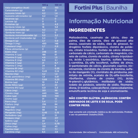 Suplemento Alimentar Infantil Fortini Plus Sabor Baunilha 400g