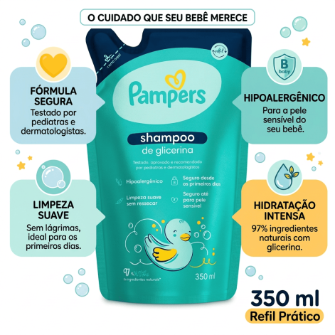 Shampoo Pampers Glicerina Refil 350ml Shampoo Pampers Glicerina Refil 350ml