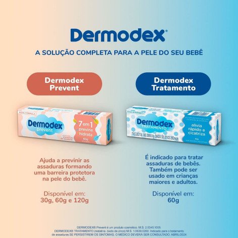 Creme para Prevenção de Assaduras Dermodex Prevent 30g Creme para Prevenção de Assaduras Dermodex Prevent 30g