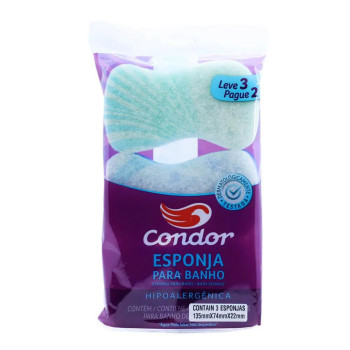 Esponja para Banho Condor Pague 2 e Leve 3 Unidades