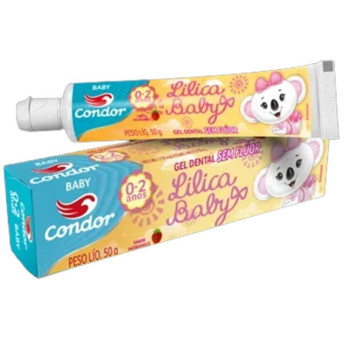 Gel Dental Condor Baby Lilica Ripilica 0-2 Anos Sem Flúor 50g