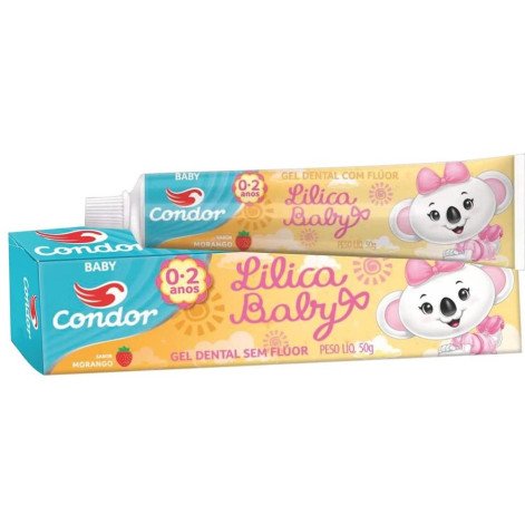Gel Dental Condor Baby Lilica Ripilica 0-2 Anos Sem Flúor 50g Gel Dental Condor Baby Lilica Ripilica 0-2 Anos Sem Flúor 50g