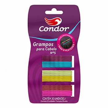 Grampo de Cabelo Decorado Condor 30 Unidades N.5 Colorido