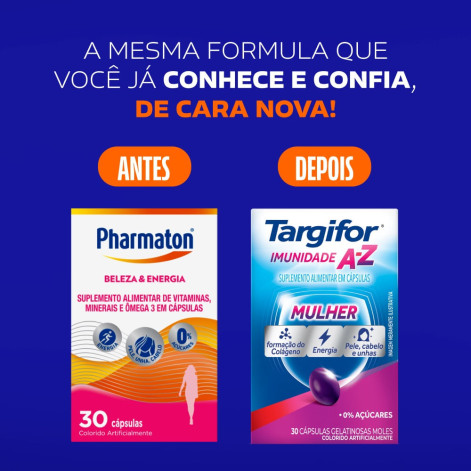 Targifor Imunidade A-Z Mulher Multivitamínico Sanofi 30 Cápsulas