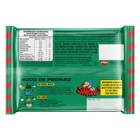 Macarrão Instantâneo Nissin Miojo Turma da Mônica Lámen Tomate Suave Pacote 85g