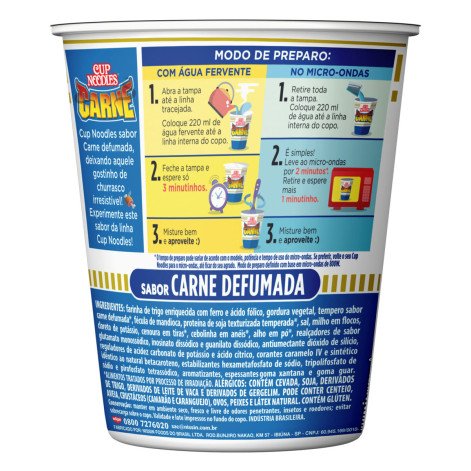 Cup Noodles Nissin Carne Defuma 69G