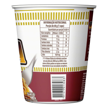 Macarrão Instantâneo Cup Noodles Nissin Costela com Molho de Churrasco Copo 68g