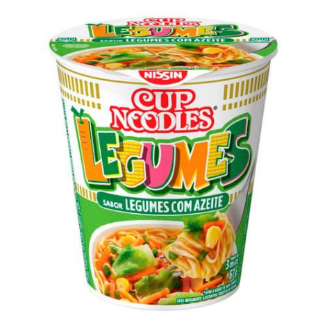 Macarrão Instantâneo Cup Noodles Nissin Legumes com Azeite Copo 67g