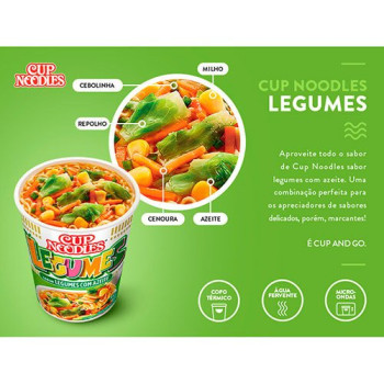 Macarrão Instantâneo Cup Noodles Nissin Legumes com Azeite Copo 67g