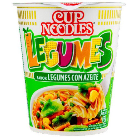 Macarrão Instantâneo Cup Noodles Nissin Legumes com Azeite Copo 67g