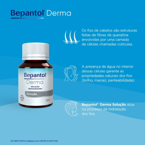 Solução Restaudora Bepantol Derma para Cabelos 50ml Solução Restaudora Bepantol Derma para Cabelos 50ml