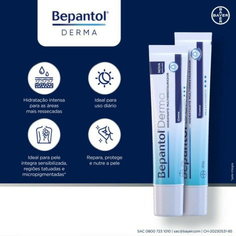 Hidratante Multirrestaurador Bepantol Derma Creme Pele Extrasseca 40g