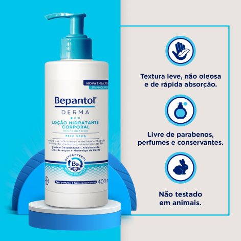 Loção Corporal Bepantol Derma Hidratante Restaurador Pele Seca 400ml