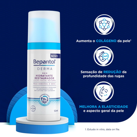 Loção Facial Noturna Bepantol Derma Hidratante Restaurador 50ml