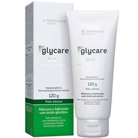 Máscara e Sabonete Facial Glycare Duo Mantecorp Pele Oleosa com 120g Máscara e Sabonete Facial Glycare Duo Mantecorp Pele Oleosa com 120g