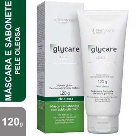 Máscara e Sabonete Facial Glycare Duo Mantecorp Pele Oleosa com 120g Máscara e Sabonete Facial Glycare Duo Mantecorp Pele Oleosa com 120g