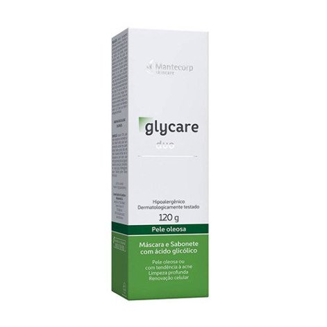 Máscara e Sabonete Facial Glycare Duo Mantecorp Pele Oleosa com 120g Máscara e Sabonete Facial Glycare Duo Mantecorp Pele Oleosa com 120g