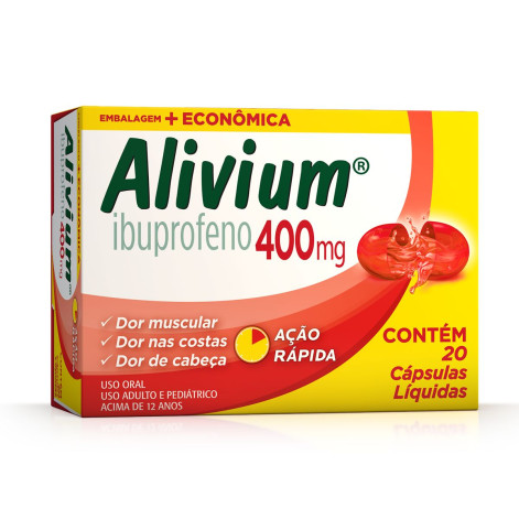 Alivium Ibuprofeno 400Mg 20 Cápsulas Alivium Ibuprofeno 400Mg 20 Cápsulas
