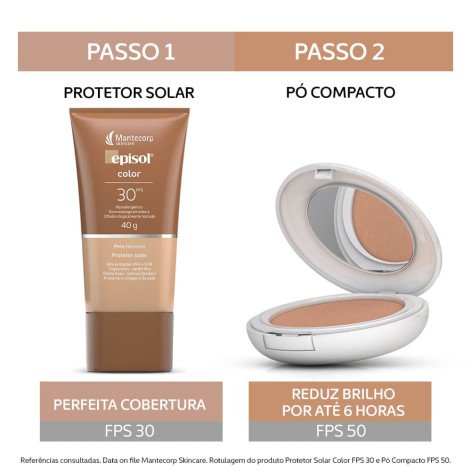 Protetor Solar Facial Episol FPS 50 Tom 3 Pó Compacto 10g