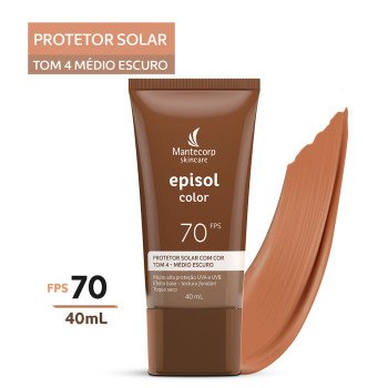Protetor Solar Facial Episol FPS 70 Color Tom 4 Médio 40g