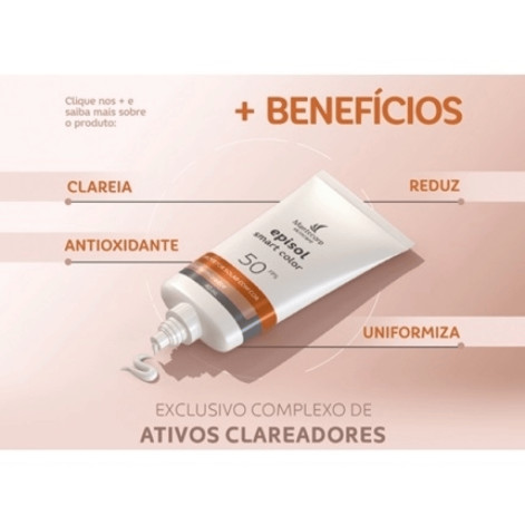 Protetor Solar Facial Episol Smart Color FPS50 Uniformizador 40ml