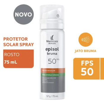 Protetor Solar Facial Episol Bruma FPS50 Pele Mista e Oleosa 75ml