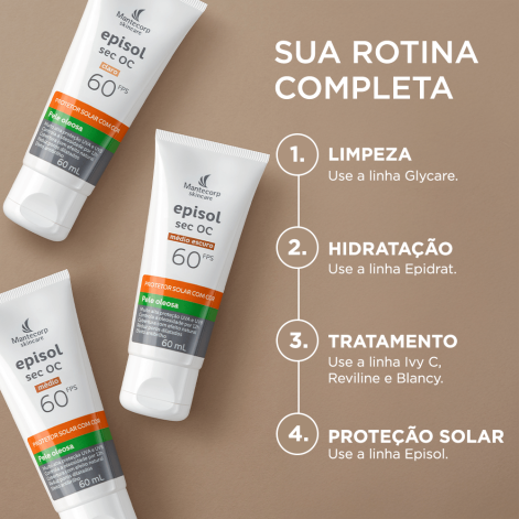 Protetor Solar Facial Episol Sec OC FPS60 Médio 60g