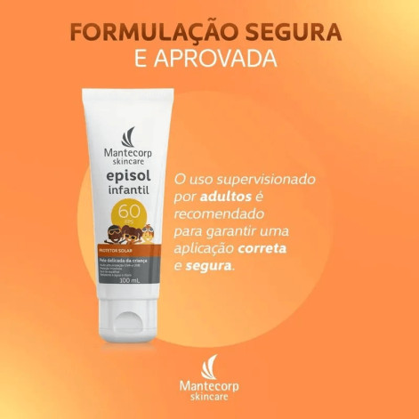 Protetor Solar Episol Infantil FPS60 Resistente à Água 100ml