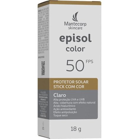 Protetor Solar Facial Episol Color Stick FPS 50 Claro 18g Protetor Solar Facial Episol Color Stick FPS 50 Claro 18g