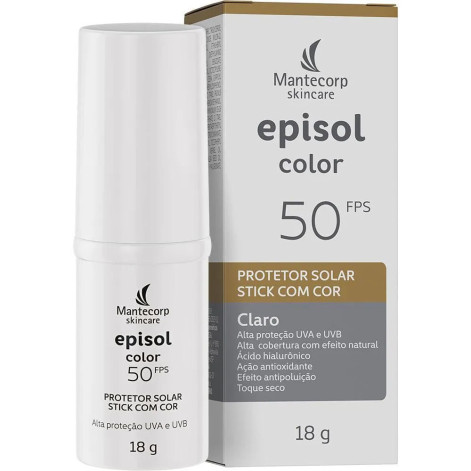 Protetor Solar Facial Episol Color Stick FPS 50 Claro 18g Protetor Solar Facial Episol Color Stick FPS 50 Claro 18g