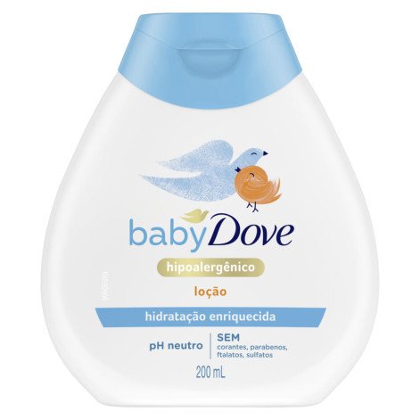 Loção Hidratante Infantil Baby Dove Hidratação Enriquecida Bebê Hipoalergênica 200ml