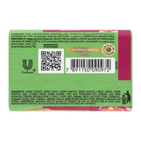 Sabonete Em Barra Lux Botanicals Essências Do Brasil Vitória-Régia 100g