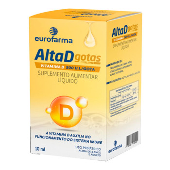 Suplemento Alimentar Eurofarma Alta D 500 UI Gotas 10ml Suplemento Alimentar Eurofarma Alta D 500 UI Gotas 10ml
