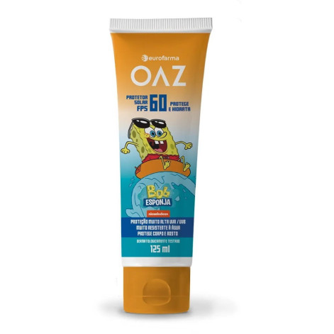 Protetor Solar Kids OAZ Bob Esponja FPS 60 125ml Protetor Solar Kids OAZ Bob Esponja FPS 60 125ml