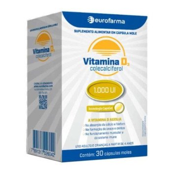 Vitamina D3 1000Ui Eurofarma 30 Capsulas Gel
