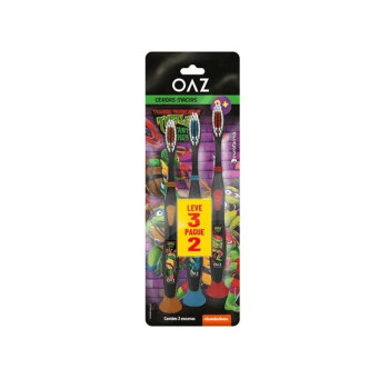 Kit Escovas Dentais Infantis Tartarugas Ninjas Oaz Cerdas Macias Pague 2 e Leve 3 Unidades Kit Escovas Dentais Infantis Tartarugas Ninjas Oaz Cerdas Macias Pague 2 e Leve 3 Unidades