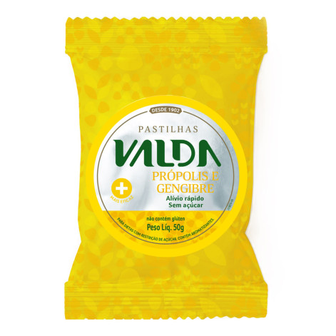 Pastilha Valda Mais Própolis e Gengibre Zero Açúcar 12g